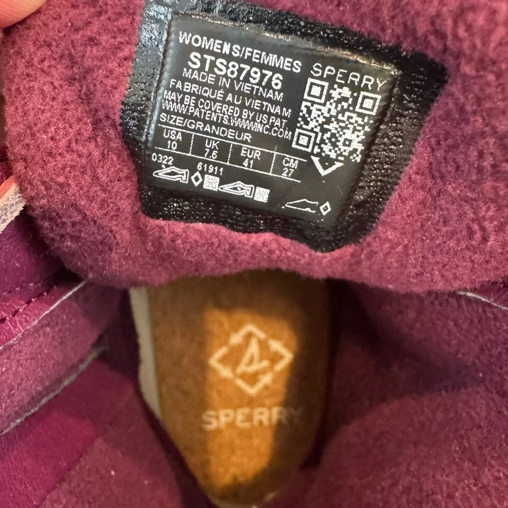 Sperry Waterproof Duck Boots Burgundy Size 10